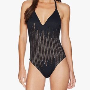 Super rare and unique “Run For It” Plunge Kenneth Cole swim piece EUC